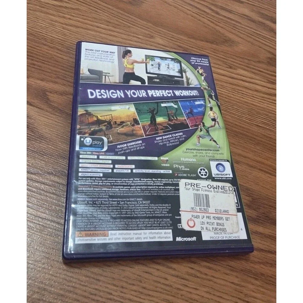 Your Shape Fitness Evolved 2012 Xbox 360 Kinect Complete CIB Tested Ubisoft
